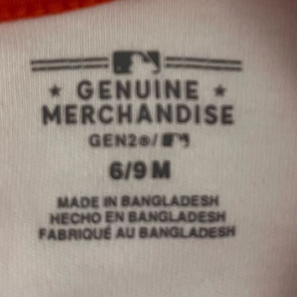 Genuine Merchandise SF Giants Bodysuit Girls 6/9 Months - Picture 3 of 5